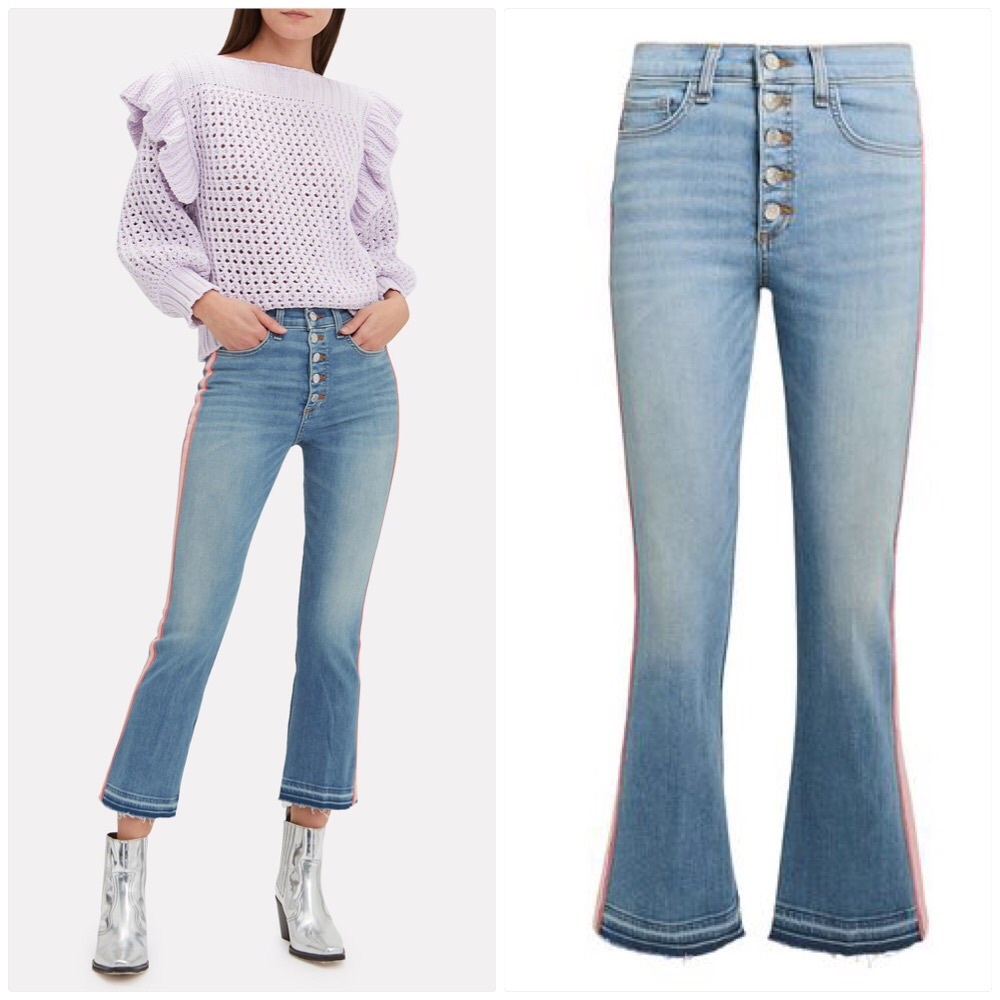 VERONICA BEARD CAROLYN 10” BABY CUT TUXEDO JEANS